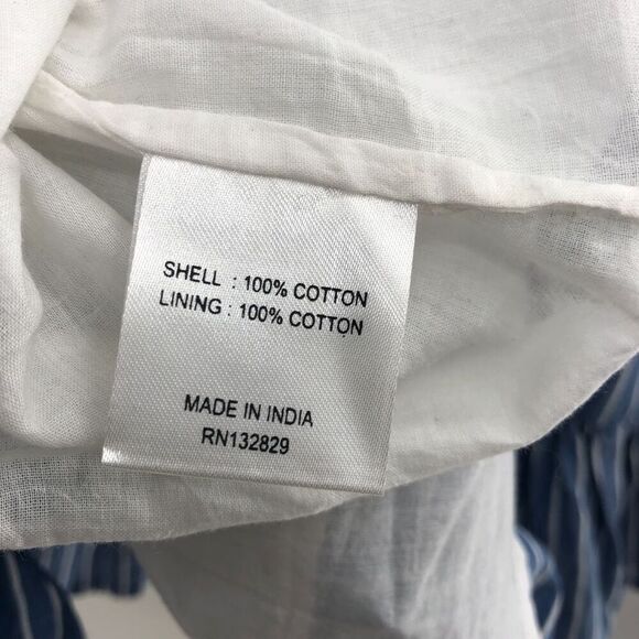 Tularosa Maida Ruffle Dress in Blue & White Stripe S - Picture 7 of 7